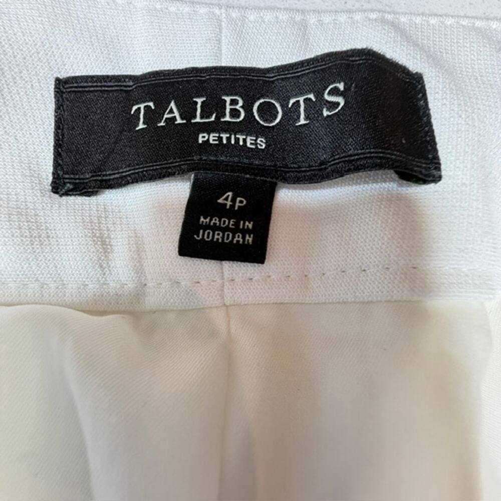 Talbots Petite 4P Cream Ankle Lined Dress Pants Straight Leg Tailored Trousers - Picture 7 of 12